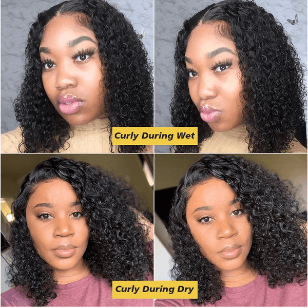 13X4 Middle Part Lace Front Bob Wig | Jerry Curly Lab Hairs 