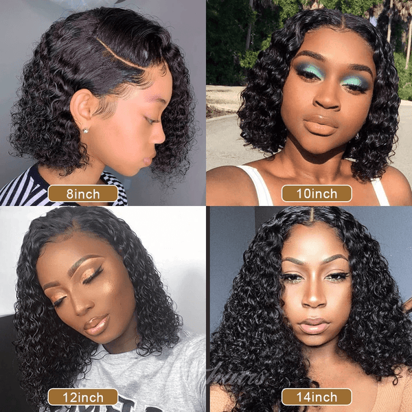 Undetectable Top Swiss HD Lace 13X4 Middle Part Lace Front Bob Wig | Deep Curly Apparel & Accessories > Clothing Accessories > Hair Accessories > Wigs > Lace Front Bob Wig LABHAIRS? 