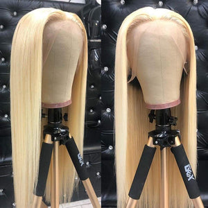 13*4 Transparent 613 Blonde Lace Front Wig | Silky Straight Lab Hairs Straight 14inch 