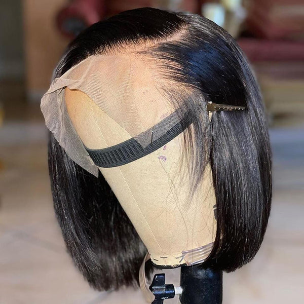 Kerwin|13*4 Top Swiss HD Lace Short Bob Straight Wig Human Hair Wig Apparel & Accessories > Clothing Accessories > Hair Accessories > Wigs > Lace Front Bob Wig LABHAIRS® 