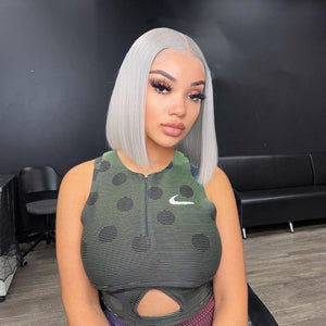 Grey BOB | 13x4 Lace Front | Transparent Lace | 180% Density Apparel & Accessories > Clothing Accessories > Hair Accessories > Wigs > Colorful Wig Colorful Wi LABHAIRS® 