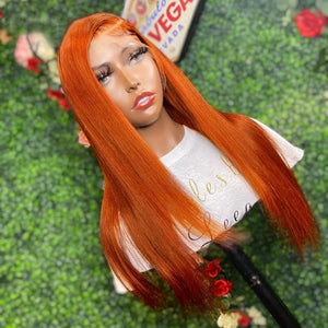 Labhairs Ginger Orange | Transparent Lace| 13x4 Lace Front | 180% Density Apparel & Accessories > Clothing Accessories > Hair Accessories > Wigs > Lace Front Bob Wig LABHAIRS? 