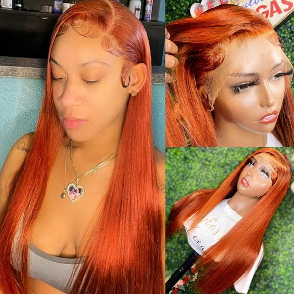 Labhairs Ginger Orange | Transparent Lace| 13x4 Lace Front | 180% Density Apparel & Accessories > Clothing Accessories > Hair Accessories > Wigs > Lace Front Bob Wig LABHAIRS? 
