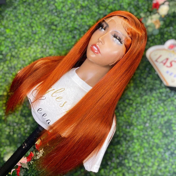 Labhairs Ginger Orange | Transparent Lace| 13x4 Lace Front | 180% Density Apparel & Accessories > Clothing Accessories > Hair Accessories > Wigs > Lace Front Bob Wig LABHAIRS? 