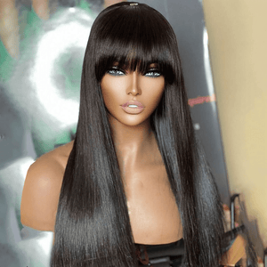 Straight With Bangs |180% Density | Beginner Friendly Glueless Full Machine LABHAIRS® 