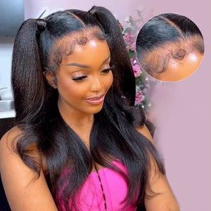 Labhairs New Arrival Curly Baby Hair 360 Top Swiss HD Lace Frontal Kinky Straight Apparel & Accessories > Clothing Accessories > Hair Accessories > Wigs > 13x6-lace-front-wig LABHAIRS® 