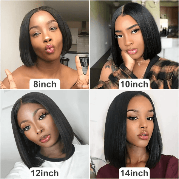 Short Bob Straight Wig Human Hair Top Swiss HD Lace Wigs Clean Bleached Knots | Free Part Apparel & Accessories > Clothing Accessories > Hair Accessories > Wigs > Lace Front Bob Wig LABHAIRS? 