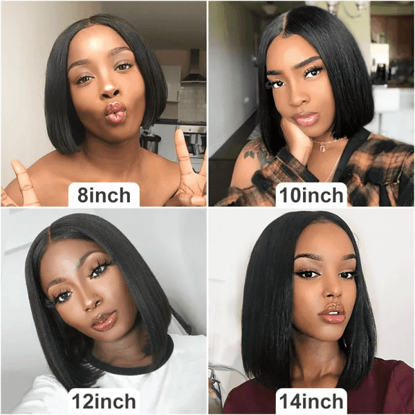 13*4 Top Swiss HD Lace Short Bob Straight Wig Human Hair Wig Apparel & Accessories > Clothing Accessories > Hair Accessories > Wigs > Lace Front Bob Wig LABHAIRS® 