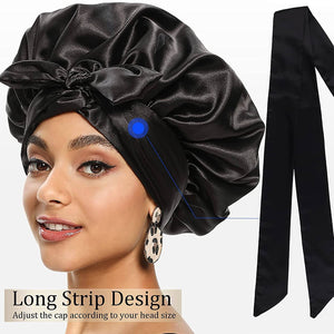 Bonnet Queen Satin Silk Bonnet Hot Adjustable for Sleeping Night Sleep Cap With Stretchy Tie Band Edge Wrap Apparel & Accessories > Clothing Accessories > Hair Accessories > Wig Accessories > Tools & Accessories LABHAIRS® 