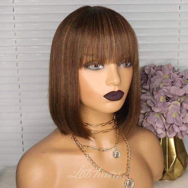 Luxury Vortex Style Straight Bob With Bang 10inch Apparel & Accessories > Clothing Accessories > Hair Accessories > Wigs > Lace Front Bob Wig LABHAIRS® 