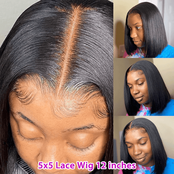 5*5 HD Lace Front Bob Wig With Clean Bleached Knots | Bob Straight Lab Hairs 