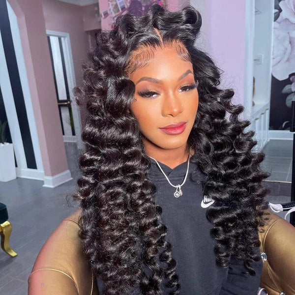 360 Top Swiss HD Lace Frontal With Self-grown Hairline Human Hair Loose Deep Wave Wig Apparel & Accessories > Clothing Accessories > Hair Accessories > Wigs > 360 Lace Wigs LABHAIRS® 