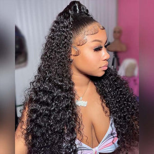 Clean Bleached Knots Free Part 360 Top Swiss HD Lace Frontal Wig Human Hair 150% Density | Deep Curly Labhairs Apparel & Accessories > Clothing Accessories > Hair Accessories > Wigs > 360 Lace Wigs LABHAIRS® 