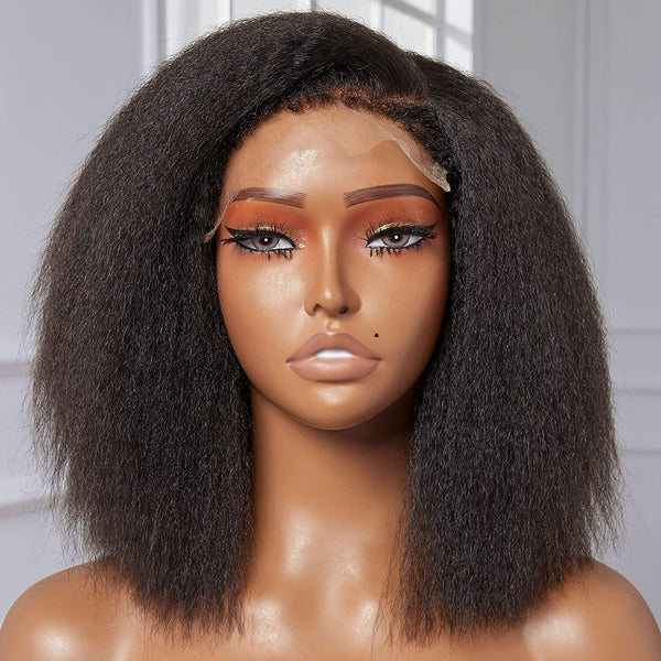 Top HD Lace New Curly Baby Hair Kinky Straight Bob Human Hair Wig Apparel & Accessories > Clothing Accessories > Hair Accessories > Wigs > Lace Front Bob Wig LABHAIRS® 