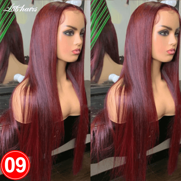 Straight | Burgundy | 4x4 Lace Closure | Transparent Lace | 180% Density Apparel & Accessories > Clothing Accessories > Hair Accessories > Wigs > 13x6-lace-front-wig Lab LABHAIRS 