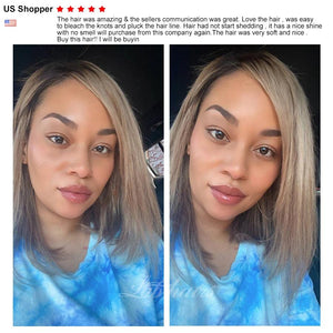 Ombre 13*4 Lace Front Human Hair Free Part Wig Bob Ombre Ash Blonde Wig Apparel & Accessories > Clothing Accessories > Hair Accessories > Wigs > Colorful Wig LABHAIRS® 