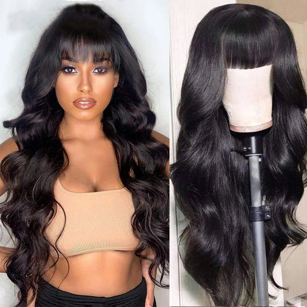 Body Wave With Bangs | 3s Install | 180% Density | No Glue Needed LABHAIRS® 