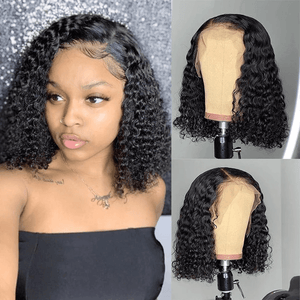 13X4 Middle Part Lace Front Bob Wig | Jerry Curly Lab Hairs 