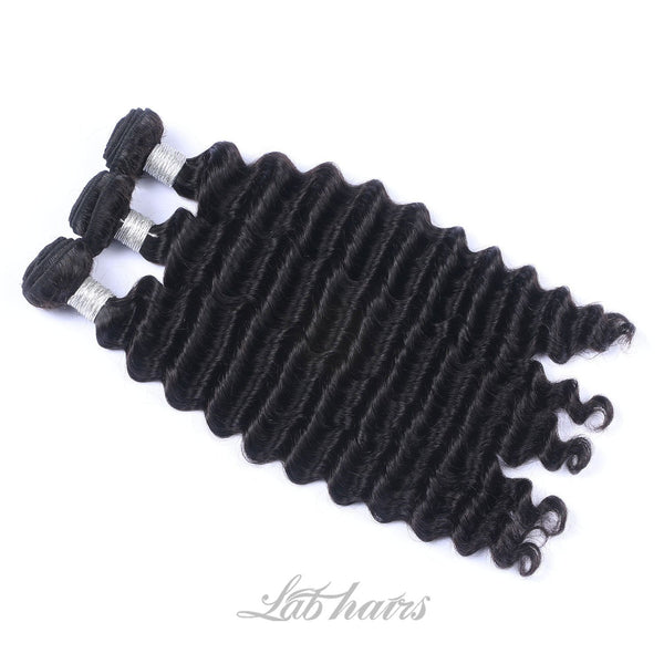 Labhairs 32-40inch 100% Virgin Human Hair Cuticle Aligned Bundles Can Be Dyed to #613 Apparel & Accessories > Clothing Accessories > Hair Accessories > Wigs > Lace Front Bob Wig LABHAIRS® Deep Wave 32inch 