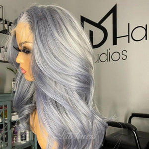 TRANSPARENT LACE sliver grey 13*4 lace front Wig (Could Be Styled) حLabhairs? Apparel & Accessories > Clothing Accessories > Hair Accessories > Wigs > Colorful Wig LABHAIRS? 