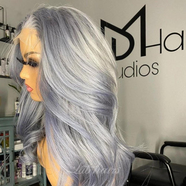 TRANSPARENT LACE sliver grey 13*4 lace front Wig (Could Be Styled) حLabhairs? Apparel & Accessories > Clothing Accessories > Hair Accessories > Wigs > Colorful Wig LABHAIRS? 