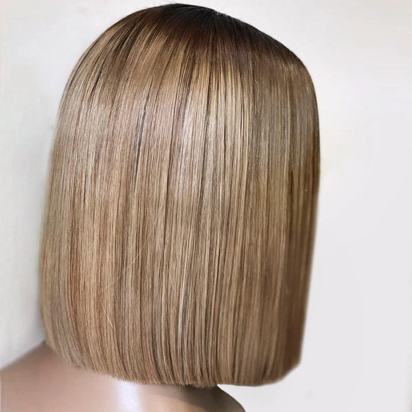 Ombre Colorful Wig Free Part Human Hair Short Bob Wig | Straight Apparel & Accessories > Clothing Accessories > Hair Accessories > Wigs > Colorful Wig LABHAIRS? 