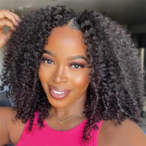 Bouncy Curly 13*4 Full Frontal Top Swiss HD Lace Kinky Curly Wig Apparel & Accessories > Clothing Accessories > Hair Accessories > Wigs > Lace Front Bob Wig LABHAIRS® 