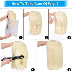 Blonde Colorful Wig Human Hair 13*4 Lace Front Bob Wig | Straight Apparel & Accessories > Clothing Accessories > Hair Accessories > Wigs > Colorful Wig LABHAIRS? 