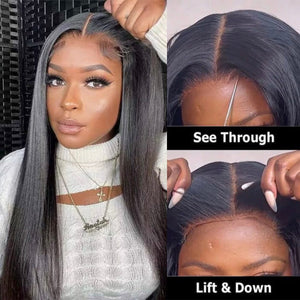 5X5 Closure Top Swiss HD Lace 100% Real Glueless Wig With Clean Bleached Knots | Straight Apparel & Accessories > Clothing Accessories > Hair Accessories > Wigs > 5x5 Top Swiss HD Lace Closure Wig LABHAIRS® 