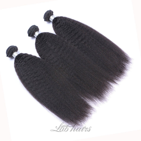 Labhairs 32-40inch 100% Virgin Human Hair Cuticle Aligned Bundles Can Be Dyed to #613 Apparel & Accessories > Clothing Accessories > Hair Accessories > Wigs > Lace Front Bob Wig LABHAIRS® Kinky Srtaight 32inch 