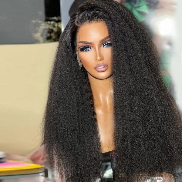 360 Top Swiss HD Lace Frontal Wig Human Hair Free Part Clean Bleached Knots 150 Density | Kinky Straight Labhairs Apparel & Accessories > Clothing Accessories > Hair Accessories > Wigs > 360 Lace Wigs LABHAIRS® 