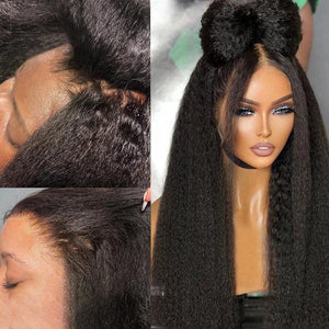 360 Top Swiss HD Lace Frontal Wig Human Hair Free Part Clean Bleached Knots 150 Density | Kinky Straight Labhairs Apparel & Accessories > Clothing Accessories > Hair Accessories > Wigs > 360 Lace Wigs LABHAIRS® 