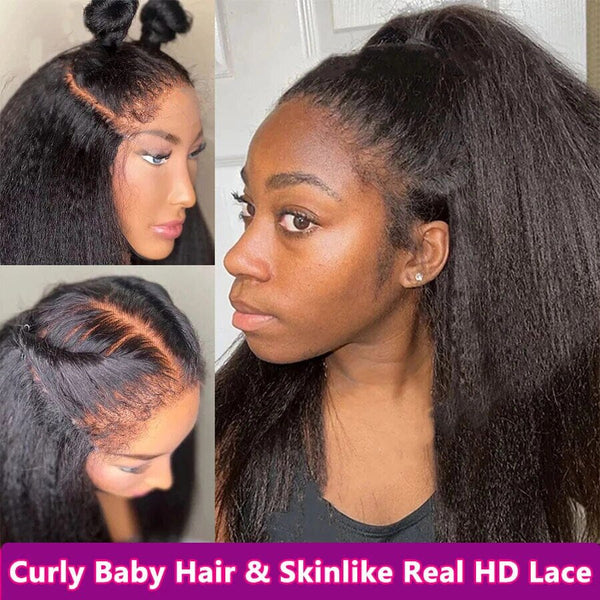 Labhairs New Arrival Curly Baby Hair 360 Top Swiss HD Lace Frontal Kinky Straight Apparel & Accessories > Clothing Accessories > Hair Accessories > Wigs > 13x6-lace-front-wig LABHAIRS® 