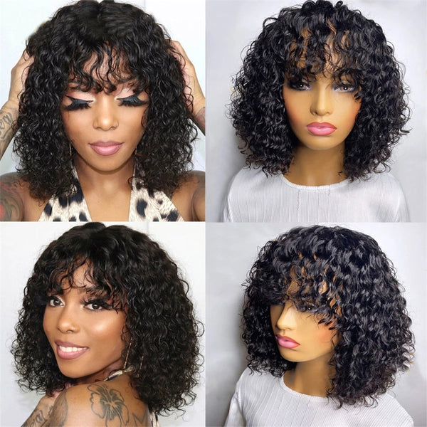 The Curly Shag Bob Wig Style With Wispy Bang Apparel & Accessories > Clothing Accessories > Hair Accessories > Wigs > Lace Front Bob Wig LABHAIRS? 