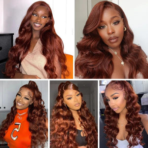 New Reddish Brown Top Swiss HD Lace Loose Body Wave Wig Apparel & Accessories > Clothing Accessories > Hair Accessories > Wigs > 13x6-lace-front-wig LABHAIRS® 