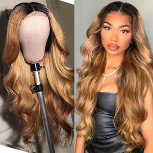 Natural Black Root Color Ombre 5x5 Top Glueless Undetectable HD Swiss Lace Loose Body Wave g Apparel & Accessories > Clothing Accessories > Hair Accessories > Wigs > 5x5 Top Swiss HD Lace Closure Wig LABHAIRS? 