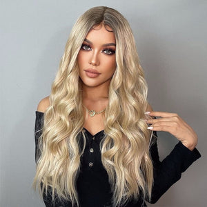 Ombre Light Brown Color Body Wave With Lace Synthetic Wig Apparel & Accessories > Clothing Accessories > Hair Accessories > Wigs > Lace Front Bob Wig LABHAIRS? 