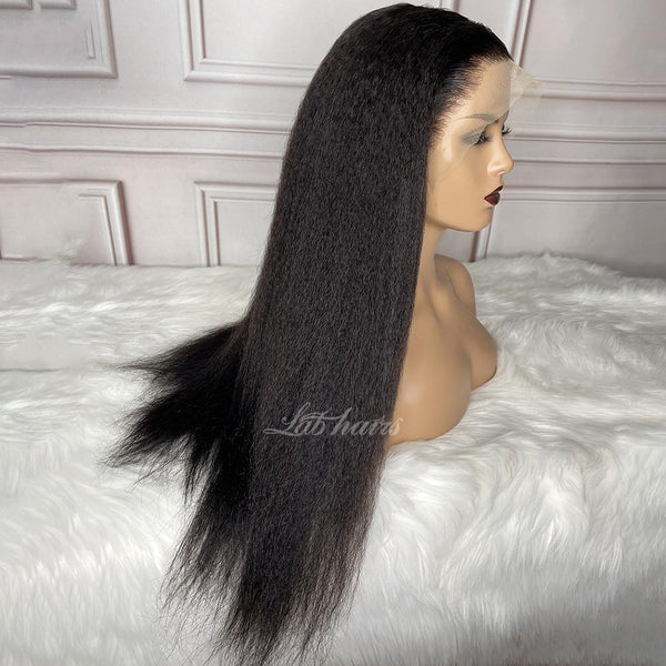 Undetectable Invisible Lace Wig Full Frontal Top Swiss HD Lace Wig | Kinkly Straight Apparel & Accessories > Clothing Accessories > Hair Accessories > Wigs > 13x6-lace-front-wig LABHAIRS? 