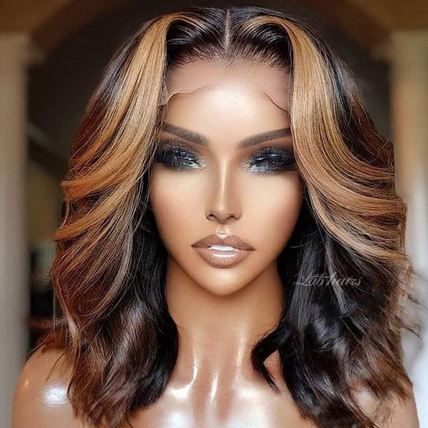 Highlight Colored Short Bob Wigs 13x4 Deep Wave Ombre Lace Front Wig Apparel & Accessories > Clothing Accessories > Hair Accessories > Wigs > Colorful Wig LABHAIRS? 