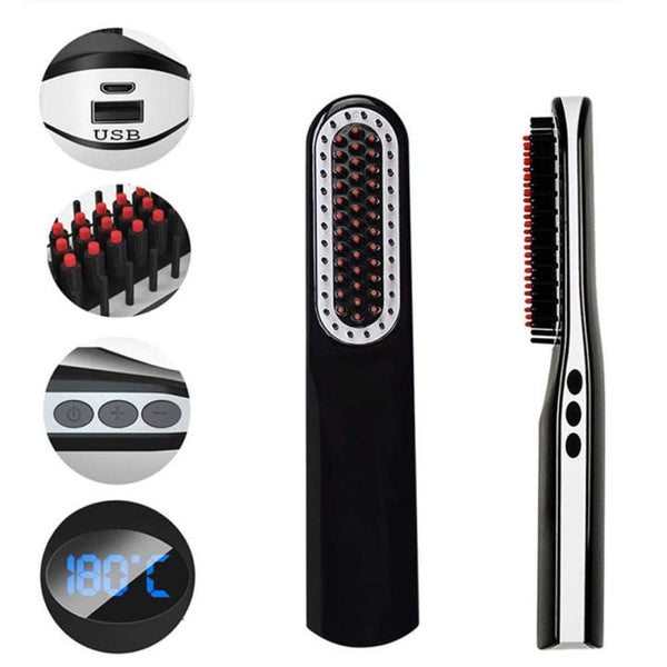 USB Cordless Mini Straightening Comb Rechargeable Straightening Comb That Eliminates Frizz Anytime Anywhere LABHAIRS? 