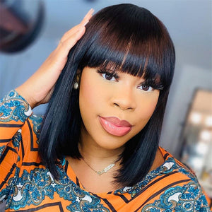 Luxury Vortex Style Straight Bob With Bang 10inch Apparel & Accessories > Clothing Accessories > Hair Accessories > Wigs > Lace Front Bob Wig LABHAIRS® 