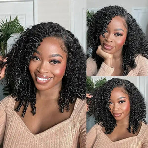 Top HD Lace New Curly Baby Hair Kinky Curly Bob Human Hair Wig Apparel & Accessories > Clothing Accessories > Hair Accessories > Wigs > Lace Front Bob Wig LABHAIRS® 
