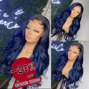 Omber 5X5 Closure HD Lace Wig Navy Blue Preplucked Loose Wave Lace Front Wig | Loose Body Wave Apparel & Accessories > Clothing Accessories > Hair Accessories > Wigs > 5x5 Top Swiss HD Lace Closure Wig LABHAIRS? 